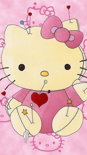 Söpö tyttömäinen Hello Kitty -nappi — Söpö tyttömäinen Taustakuvat