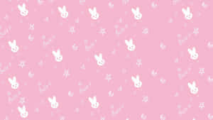 Söpö vaaleanpunainen kawaii-taustakuva