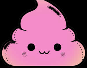 Söpö vaaleanpunainen kakkaemoji kawaii