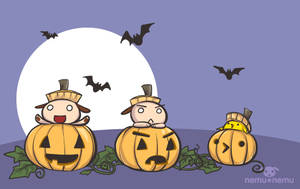 Söpöt Halloween-eläimet kurpitsoissa
