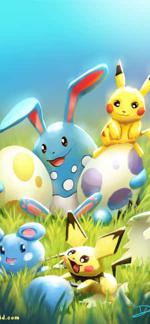 Söpö Pikachu ja Eevee — iPhone 17 Pro Max Taustakuvat
