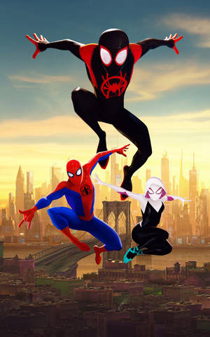 Spider Man Into The Spider Verse New Yorkissa -taustakuva — Galaxy Tab S9 Ultra Taustakuvat
