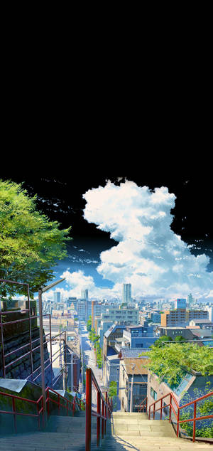 Suga Shrine -portaat Kimi No Na Wa -puhelin — Galaxy S26 Taustakuvat