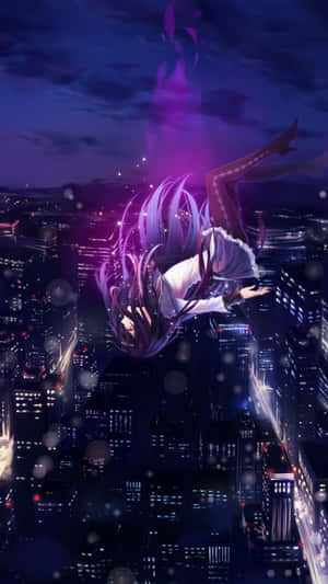 Violetti anime-taustakuva