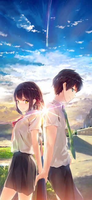 Suloinen anime Your Name. -elokuva 2016 — Anime pari GIF Taustakuvat
