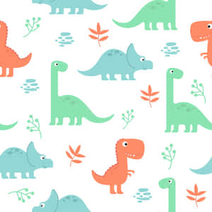 Suloinen dinosaurus leikkimässä värikkäässä esihistoriallisessa maailmassa — Söpö dinosaurus Taustakuvat