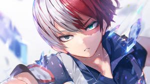 Suloinen Todoroki murtuneiden kristallien kanssa -taustakuva