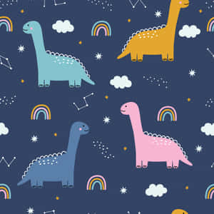 Suloiset Dinosauruspiirrokset Taustakuva — Söpö dinosaurus Taustakuvat