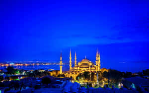 Sultan Ahmedin moskeija Istanbul sininen ilta