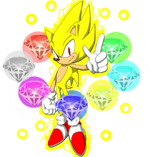 Super Sonic kaaossmaragdeilla, HD PNG -lataus