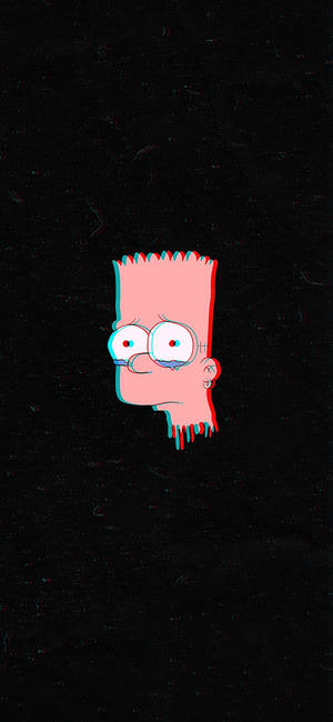 Surullinen Bart Simpson vaaleanpunainen pää -taustakuva — iPhone 13 Pro Max Taustakuvat