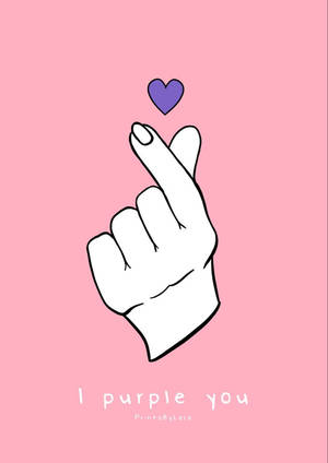 Sydänsormi I Purple You -tausta — Bts estetiikka Taustakuvat