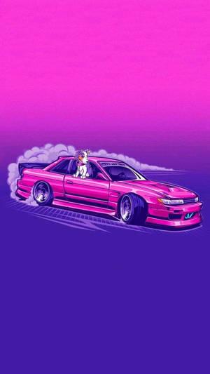 Synthwave JDM -estetiikkataide — JDM-estetiikka Taustakuvat