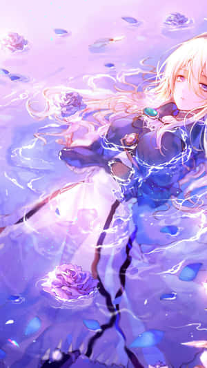 Violetti anime-taustakuva