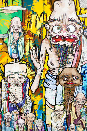 Takashi Murakami Seniors 4K — Xiaomi Pad 9 Pro Max Taustakuvat