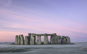 Talvi Stonehenge Englannissa taustakuva — Aamunkoitto Taustakuvat