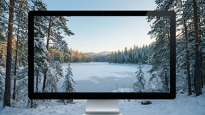 Luminen talvimaisema kaksoisnäytöille. — 3840x1080 Taustakuvat