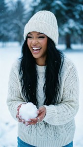 Doja Cat nauttii leikkisästä lumipäivästä lämpimissä talvivaatteissa. — Doja Cat Taustakuvat