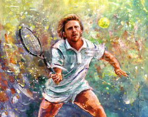 Boris Becker -digitaalimaalaus -taustakuva — 5:4 Taustakuvat