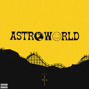 Astroworld-albumin taustakuva, jossa esteettinen vuoristorata keltaisella taustalla — Pixel Watch 5 Taustakuvat