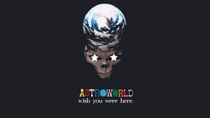 Cool esteettinen Astroworld taustakuva upealla taiteella maa kallo design. — iMac Taustakuvat