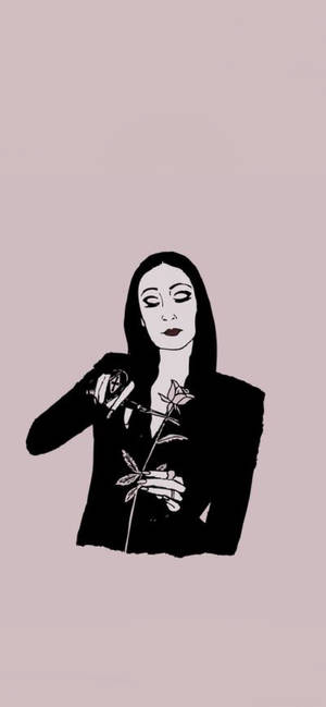 The Addams Family Morticia ruusu taustakuva — iPhone 12 mini Taustakuvat