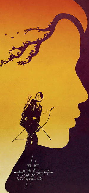 The Hunger Games Katniss vector art -taustakuva — iPhone 15 Taustakuvat