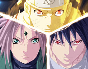 Tiimi 7 Sakura, Naruto ja Sasuke -taustakuva — Naruto ja sasuke Taustakuvat