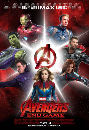 Avengers endgame -hahmot punaisella taustalla symboli keskellä — Oppo Pad 5 Taustakuvat