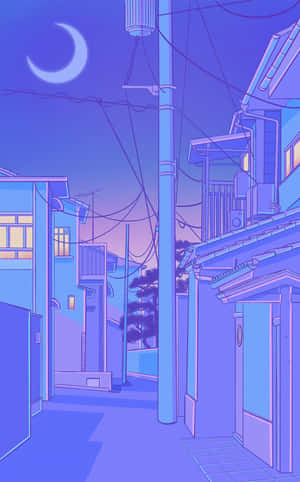 Tokion animekylä purppurassa yössä — Anime kaupunki Taustakuvat