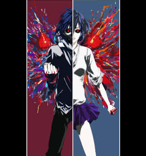 Tokyo Ghoul -profiilikuva Touka ja Ayato — Huawei Mate X7 Taustakuvat