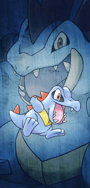 Totodile ja Feraligatr — Pokemon Puhelin Taustakuvat