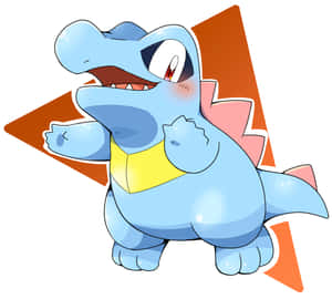 Totodile oranssilla kolmiokuvituksella — Pokemon Taustakuvat