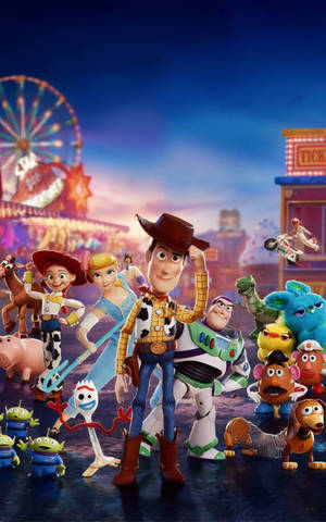 Toy Story 4 koko näyttelijäkaarti -taustakuva — Galaxy Tab Taustakuvat