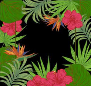 Lehti Arecaceae Puu Tapetti Palmunlehdet Reunus - Reunukset Lehdet Vihreä Kukkien Kanssa, HD PNG Lataus