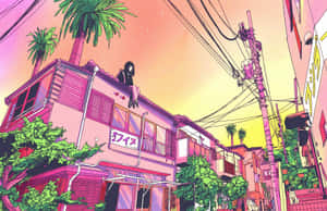 Purple Anime -taustakuva