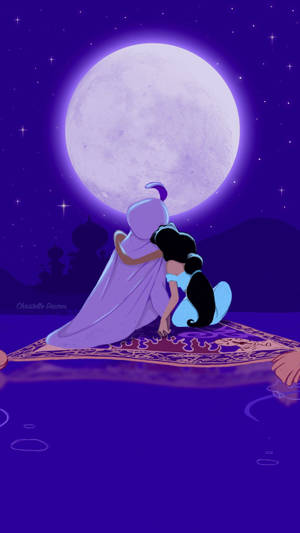 Tumblr-estetiikkaa Aladdin ja Jasmine -taustakuva