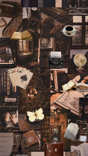 Tumma akateeminen kirjastotunnelma — Tumma akateeminen estetiikka Taustakuvat