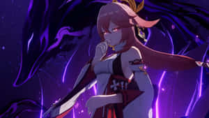 Tumma Yae Miko -profiilikuva — Genshin impact GIF Taustakuvat