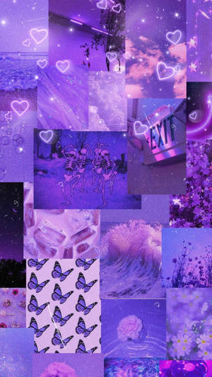 Tumman violetti esteettinen glitter — Neon violetti estetiikka Taustakuvat