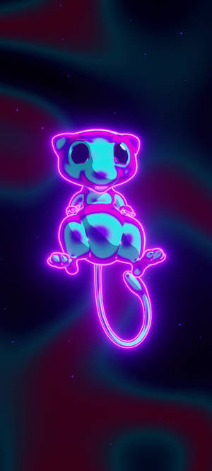 Hehkuva Neon Mew taustakuva — Pixel 11 Taustakuvat