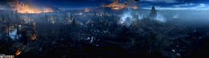 Wildfire-kaksoisnäyttösuojuksen taustakuva. — 2560x1440 Taustakuvat