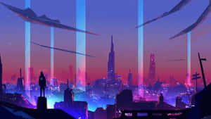 Neon City -taustakuva — Neonkaupunki Taustakuvat
