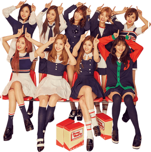 Twice Kpop-ryhmä koulupuku konsepti