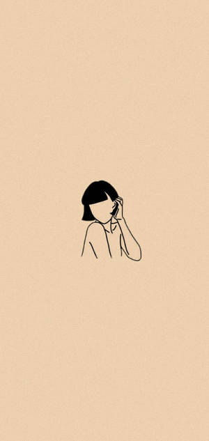 Tyttö beige-estetiikassa -taustakuva — Beige estetiikka GIF Taustakuvat