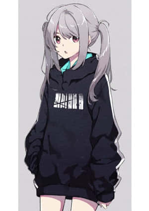 Anime-tyttö huppari kuvia — Anime tyttö huppari Taustakuvat