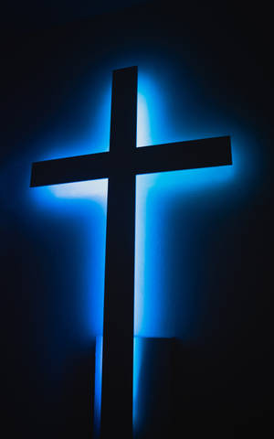 Tyylikäs neonblau iPhone hehkuu säteilevästi — iPhone esteettinen Taustakuvat