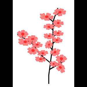 Tyylitelty vaaleanpunainen kukka-illustraatio