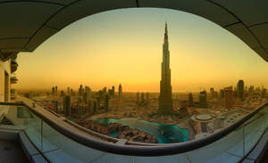 Burj Khalifa kultainen auringonnousu taustakuva — Auringonnousu Taustakuvat