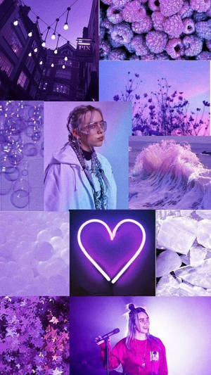 Vaalean violetti esteettinen Billie Eilish — Vaalean violetti estetiikka Taustakuvat